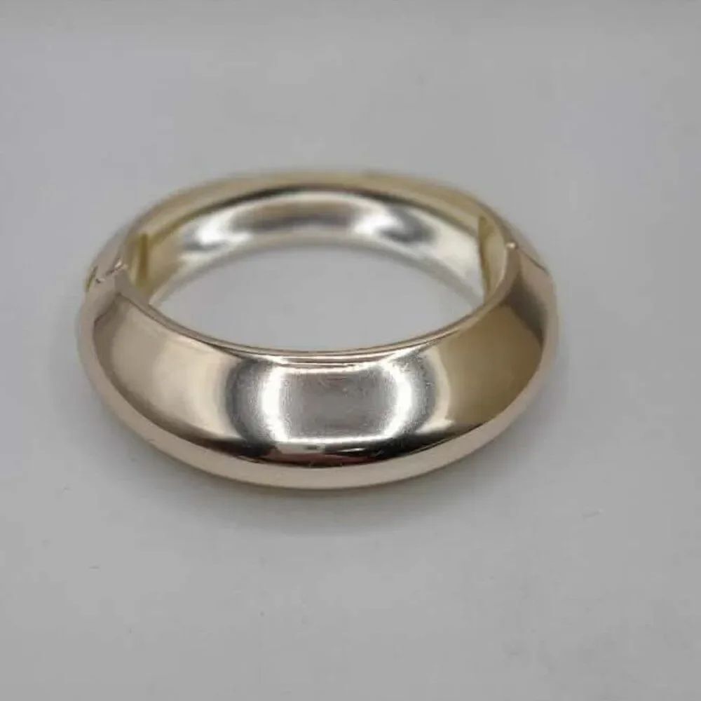 J Crew Dome Hinged Cuff Bracelet Silver Tone Like New